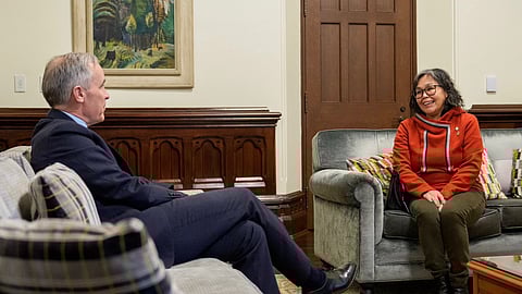 MP Lori Idlout and Prime Minister Mark Carney meeting. 