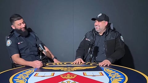 TPS Constable Farhan Ali (left) on the now-delated 'Olive Branch' podcast