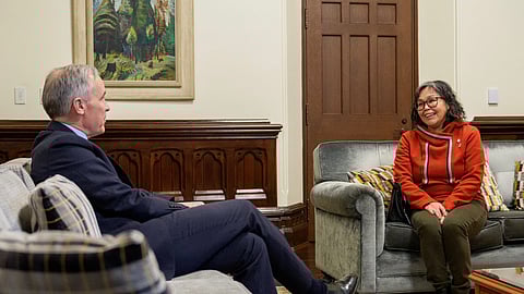 Prime Minister Mark Carney with latest floor-crosser, Nunavut MP Lori Idlout, formerly of the NDP