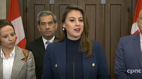 Conservative MP's left to right: Melissa Lantsman, Pierre Paul Hus, Raquel Dancho, Larry Brock