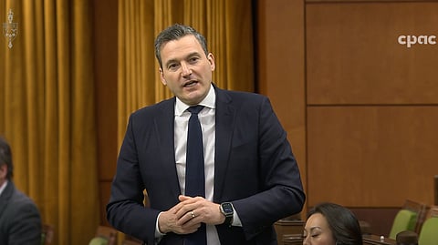 Liberal MP Evan Solomon during Question Period on March 13th 2026