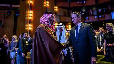 US Treasury Secretary Scott Bessent (right) with Crown Prince and Prime Minister Mohammed bin Salman Al Saud of Saudi Arabia. 