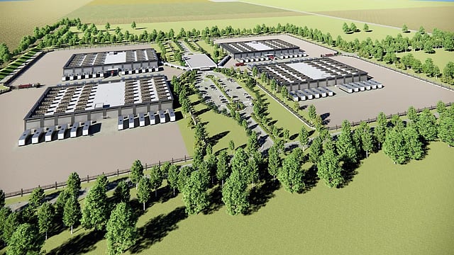 A developer's rendering of Bell Canada's AI date centre located near Regina. 