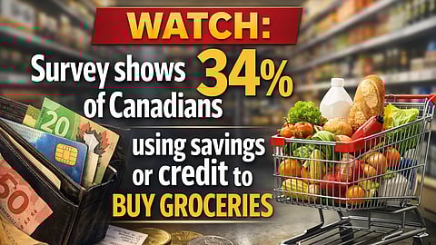 WATCH: Survey shows 34% of Canadians using savings or credit to buy groceries