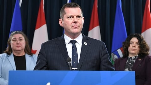 Leanne Niblock, executive director, Alberta Society for the Prevention of Cruelty to Animals, RJ Sigurdson, Minister of Agriculture and Irrigation, and Megan Bergman, registrar, Alberta Veterinary Medical Association