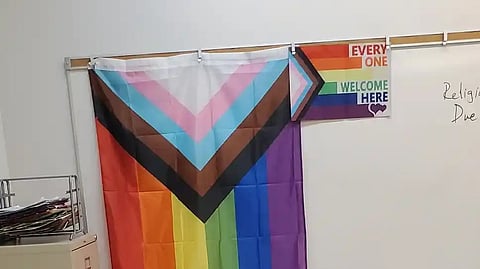 Pride Flag in Catholic Classroom