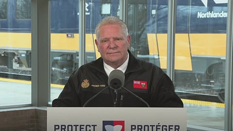 Doug ford announcing the reopening of the Northlander