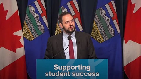 Alberta Education Minister Demetrios Nicolaides provided an update on the use of personal mobile devices and social media in schools. 