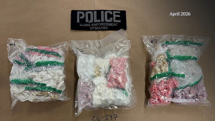 Surrey traffic stop leads to major fentanyl, cocaine and meth seizure; foreign student arrested