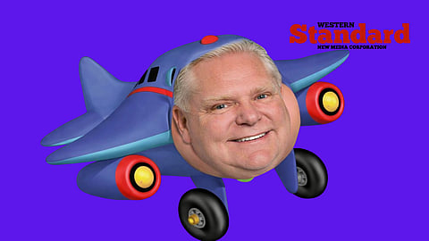 Doug Ford's face on a plane