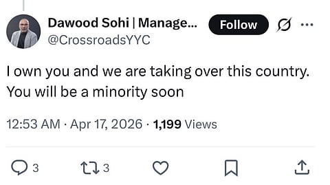 Account posing as Dawood Sohi has received substantial online backlash after racist comments