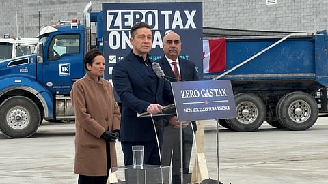 Poilievre speaking in Missasauga