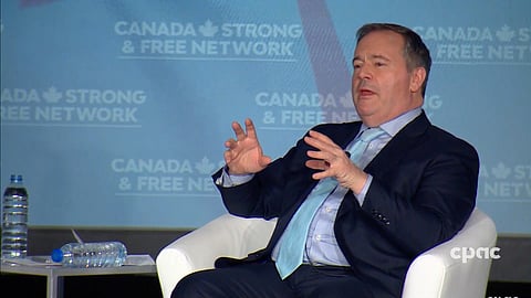Former Alberta Premier Jason Kenney speaking at Canada Strong and Free Network conference in 2025