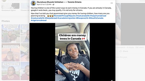 Nigerian-Canadian influencer Ebunoluwa Oluwole Sofolahan apologises after receiving back lash over video calling children "money trees"