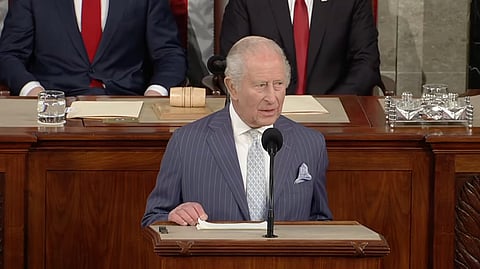 King Charles III speaks to the joint houses of the United States Congress