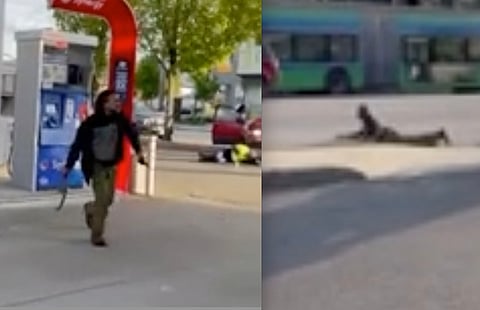 WATCH: Machete-wielding man injures several at Vancouver gas station