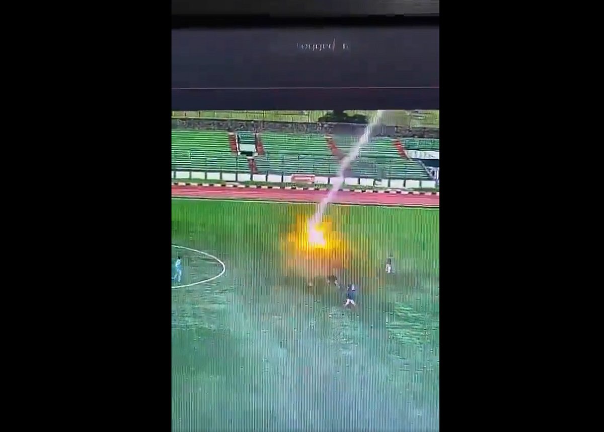 WATCH Soccer player struck and killed by lightning in Indonesia