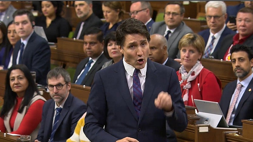 WATCH: 'BREATHE' — Poilievre consoles agitated Trudeau during QP