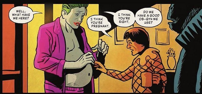 A ‘pregnant’ male comic villain ‘births' a son, the new Joker