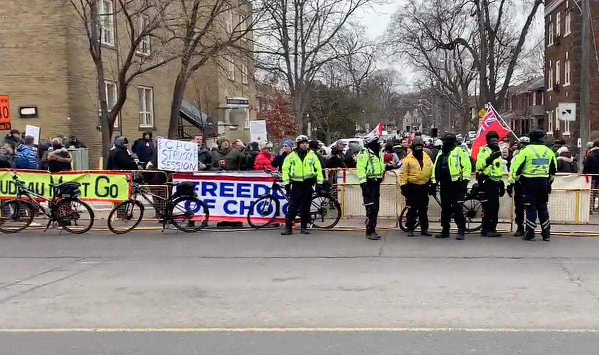 WATCH About 300 people protest Peterson’s psychologist licence