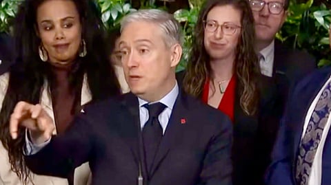 Minister François-Philippe Champagne speaks with media 
