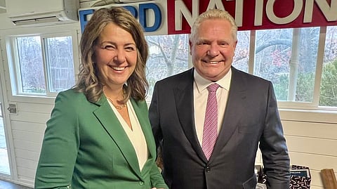 Alberta Premier Danielle Smith and Ontario Premier Doug Ford 