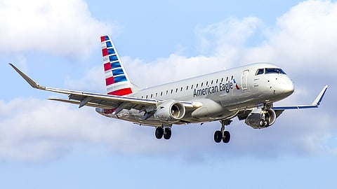An American Eagle jet departs Toronto 