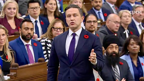 Conservative Party of Canada Leader Pierre Poilievre in the House of Commons on Nov. 5, 2025