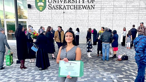 Laura Vaughters after graduating at the University of Saskatchewan