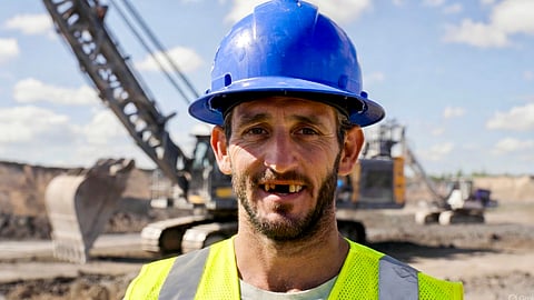 An AI rendering of an oilsands worker 