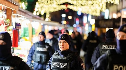 An AI rendering of German police guarding a Christmas Market