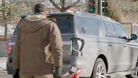 Alex Pretti after kicking the rear light out of ICE vehicle