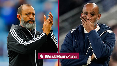 Nuno Espirito Santo as manager of Wolves and West Ham.