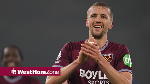 Tomas Soucek of West Ham United is pictured at full time during the Premier League match between Fulham and West Ham United at Craven Cottage
