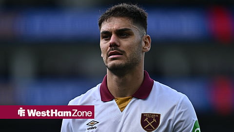 Konstantinos Mavropanos in action for West Ham