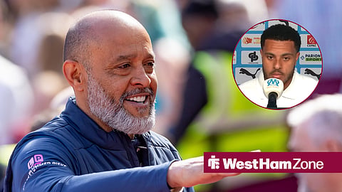 West Ham United boss Nuno Espirito Santo and Marseille defender CJ Egan-Riley
