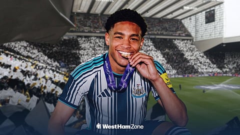West Ham talent Kyle Healy-Matthews in a Newcastle shirt.