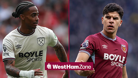 A side-by-side image of Crysencio Summerville and Mateus Fernandes