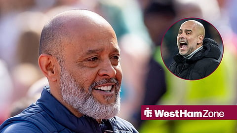 West Ham boss Nuno Espirito Santo and Pep Guardiola