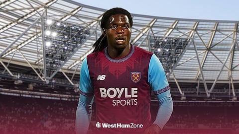 Bastien Meupiyou in a West Ham kit at London Stadium