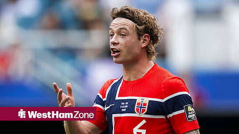 Patrick Berg in action for Norway at the 2026 World Cup