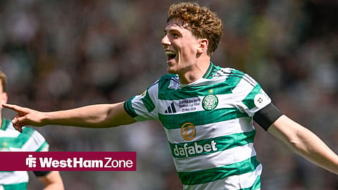 Arne Engels celebrating for Celtic