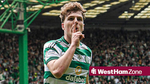 Arne Engels celebrating for Celtic