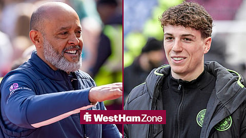 West Ham manager Nuno Espirito Santo and Celtic's Arne Engels