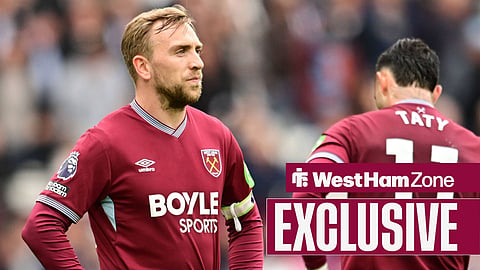Jarrod Bowen looking disappointed for West Ham