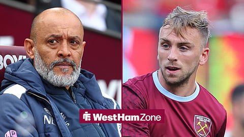 West Ham boss Nuno Espirito Santo and Jarrod Bowen