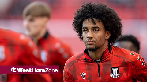 Arsenal's Jaden Dixon in action for Stoke City during his loan spell