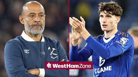 West Ham United manager Nuno Espirito Santo and Leicester City's Ben Nelson