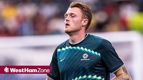 Harry Souttar warming up for Australia at 2026 World Cup 