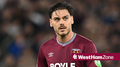 Konstantinos Mavropanos in action for West Ham
